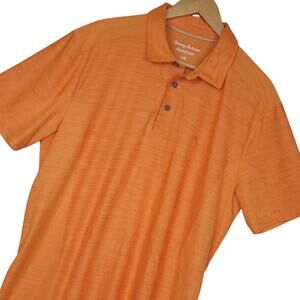 Tommy Bahama Men's Island Zone Polo Shirt Sz Large Breathable Lightweight Orange